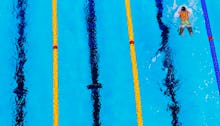 A contestant swimming at the 2016 Summer Olympic Games