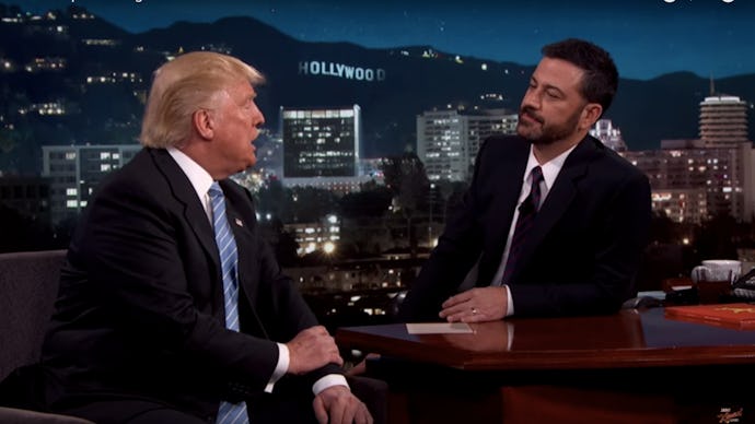 Jimmy Kimmel talking with Donald Trump