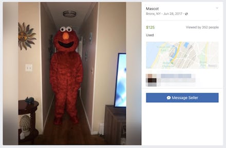 A post with a picture of a man in a costume on Facebook Marketplace