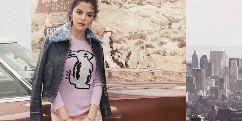 selena gomez coach jacket