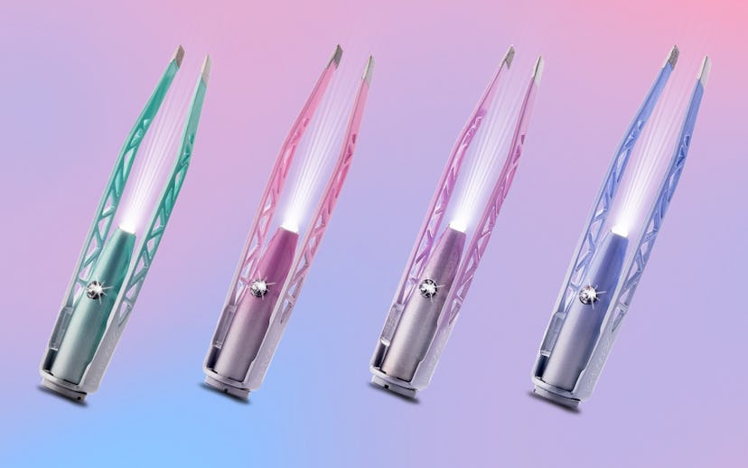 Diamond dust tweezers with light installed in the middle.