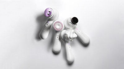 Clarisonic’s famous face cleansers and massagers laid down on a white background.