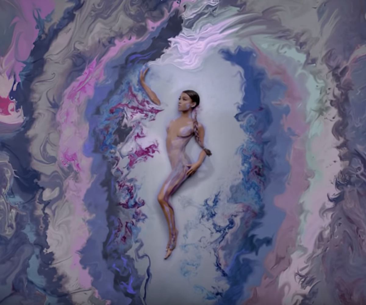 Ariana Grande in her music video for "God is a Woman"