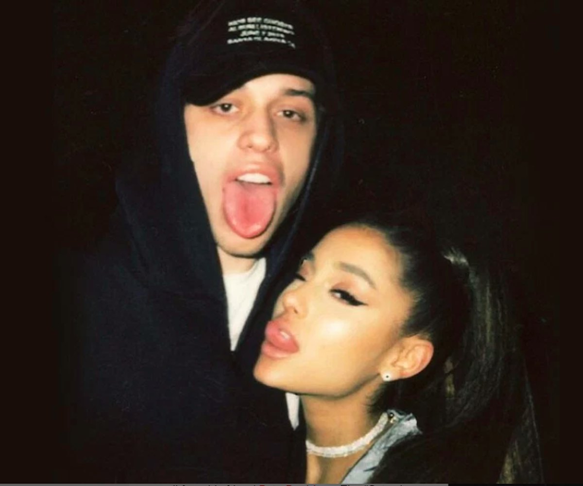 Ariana Grande and Pete Davidson after performing Evanescence's "Bring me to life."
