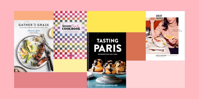 Four types of Spring Cookbooks in display by different writers