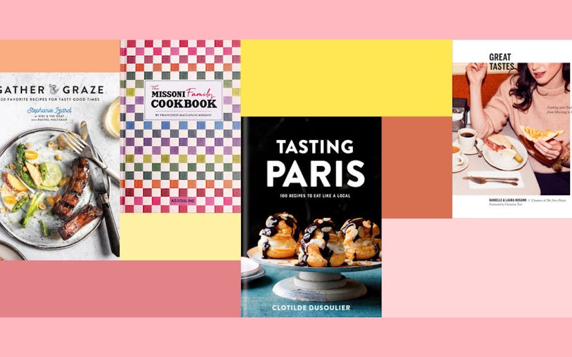 Four types of Spring Cookbooks in display by different writers