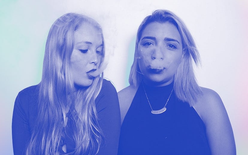 Two weed influencers smoking a blunt