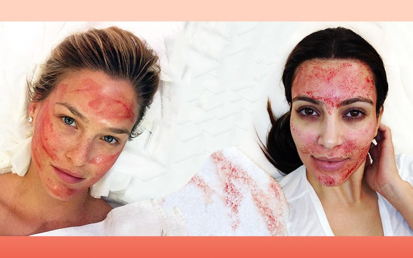 Kardashian sisters showcasing vampire facial selfies