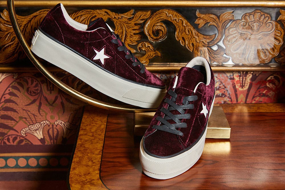 Converse one 2024 star velvet platform