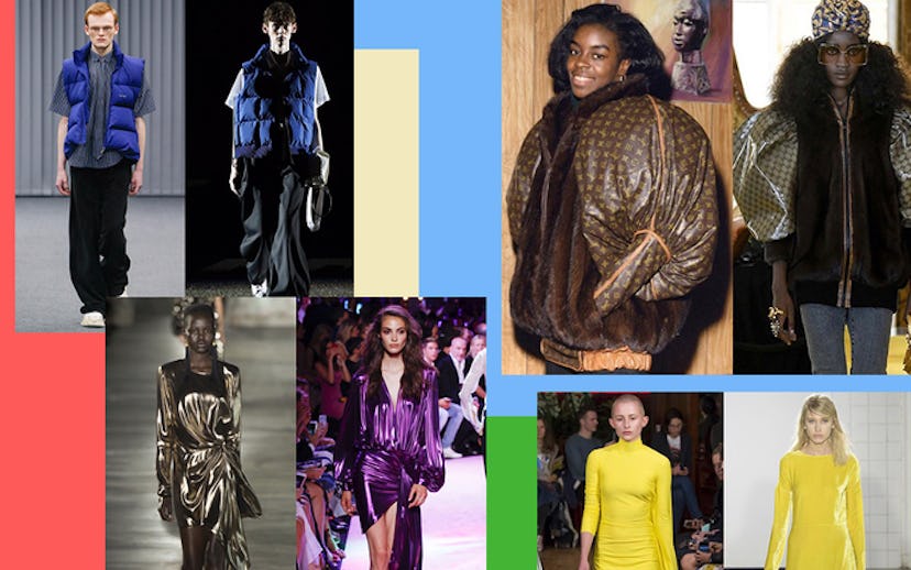 Collage of models walking at different fashion shows