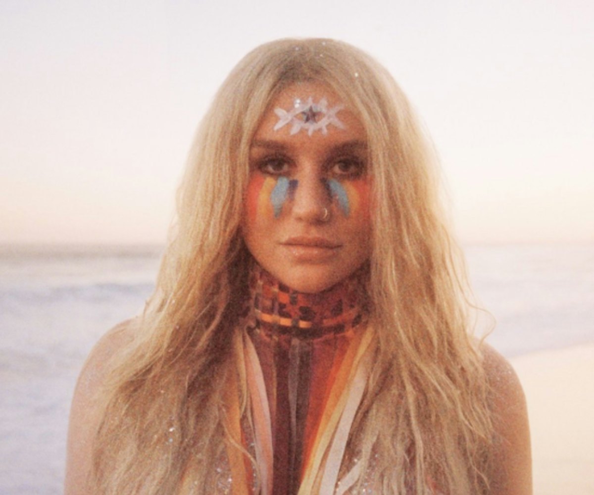 Kesha in her look from music the video for her song "Hymn"