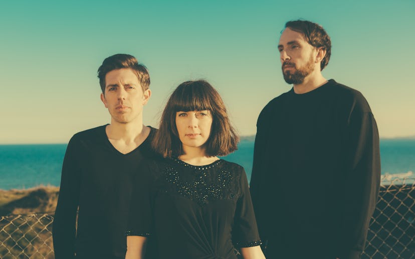 Sorcha Brennan, Wayne Fahy, and Keith Byrne posing together as members of the Sleep Thieves band