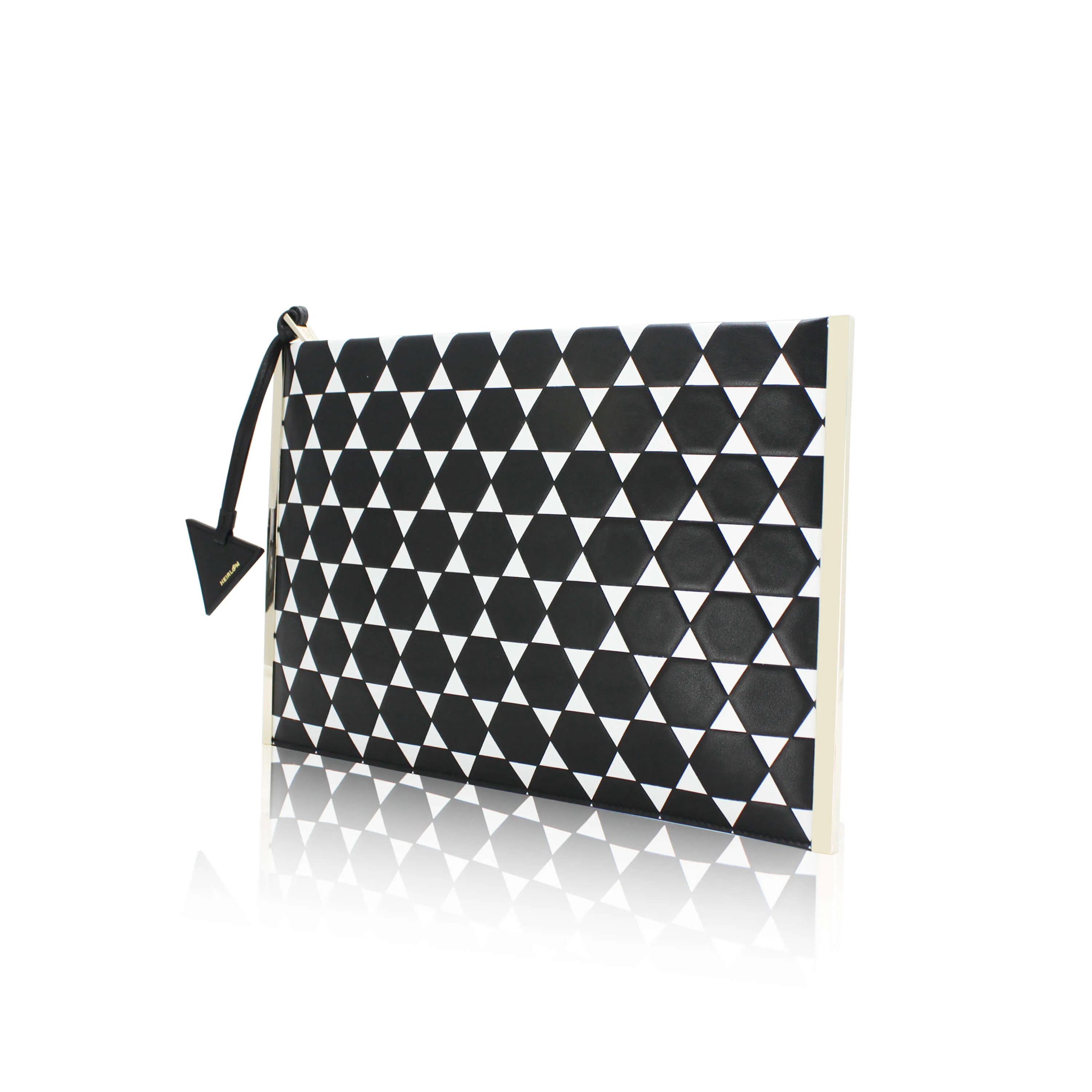 On the Go Credit Card Clutch-Garden Party Cream - Black