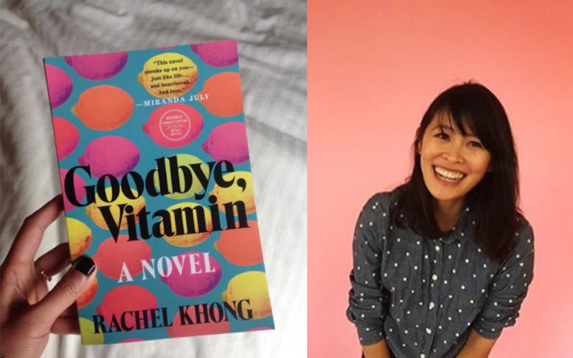 Cover of "Goodbye, Vitamin", book by Rachel Khong and a photo of the author