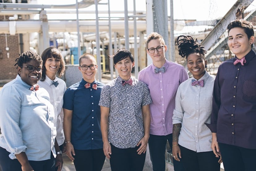  Group of people wearing shirts and bow ties