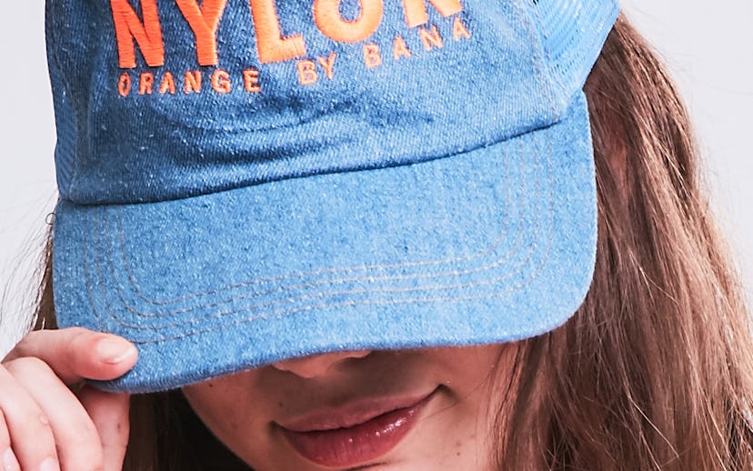 A baseball hat made because of NYLON’s collaboration with Orange by Bana