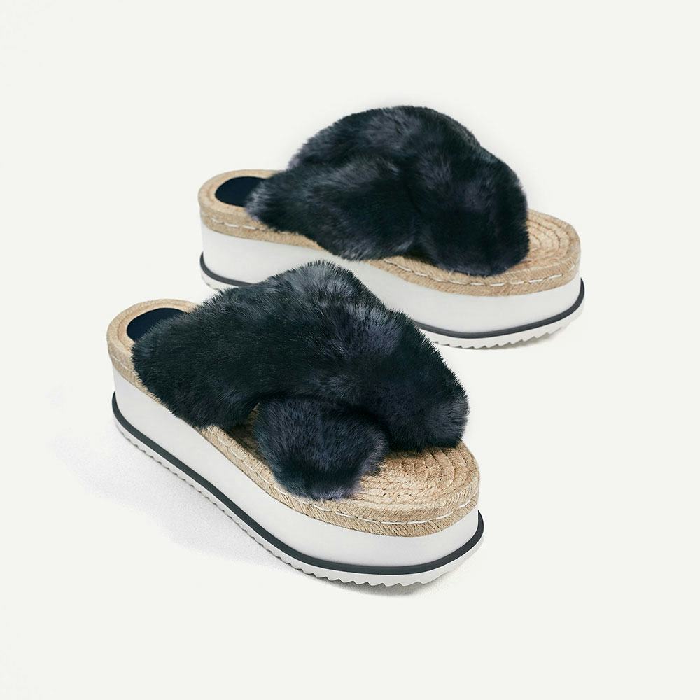 puma furry slides zara