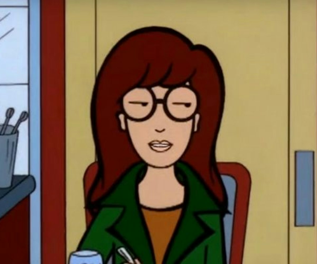 Daria Morgendorffer, a character from 'Beavis and Butt-Head' looking to the side 