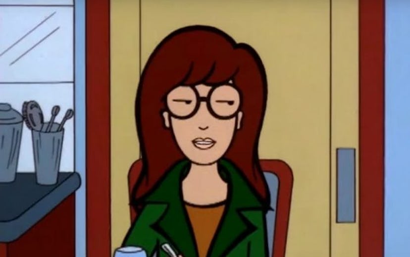 Daria Morgendorffer, a character from 'Beavis and Butt-Head' looking to the side 