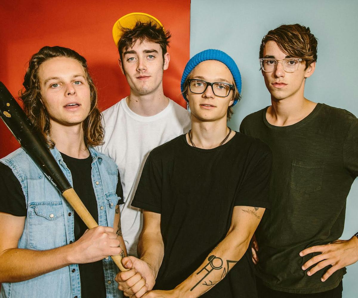 Indie rock band Hippo Campus members Jake Luppen, Nathan Stocker, Zach Sutton, Whistler Allen