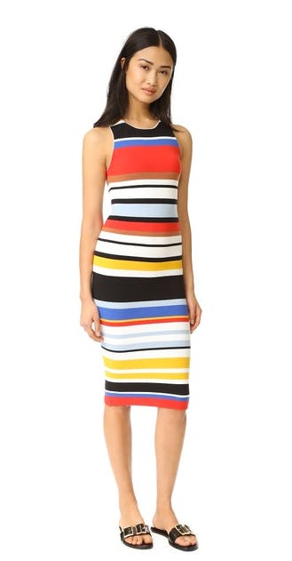 alice and olivia jenner striped dress