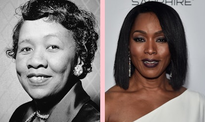 Dr. Dorothy Irene Height's and Angela Bassett's photos side by side