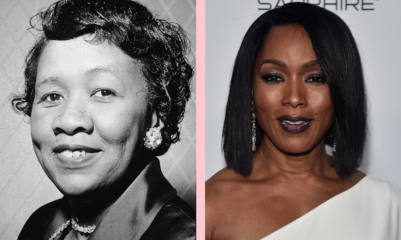 Dr. Dorothy Irene Height's and Angela Bassett's photos side by side