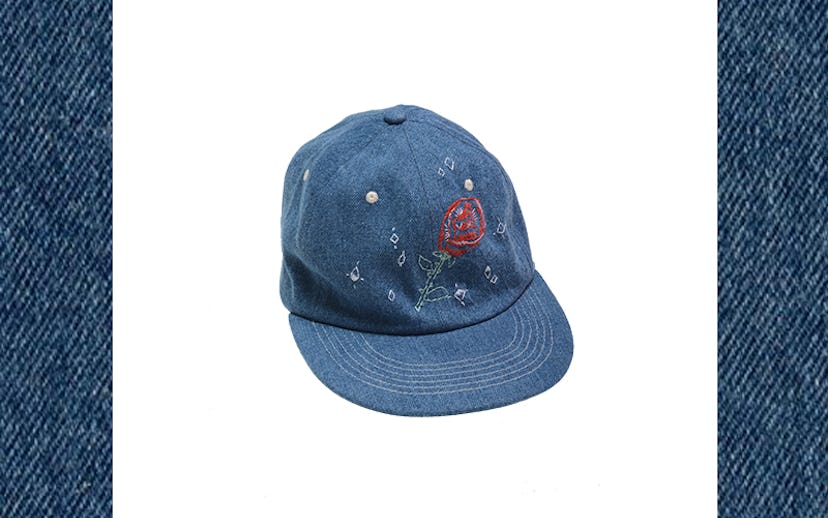 Embroidered baseball cap for 17th day of 31 Days of DIY Denim