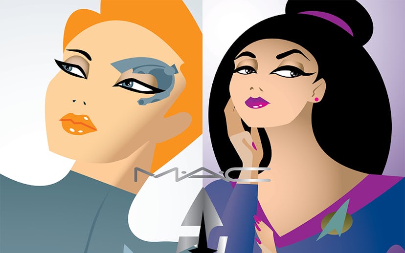 Illustrations of Star Trek characters wearing M.A.C.