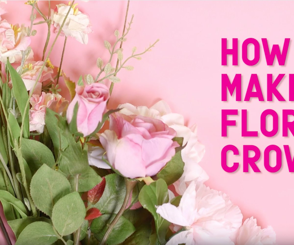 White and soft-pink flowers that can be turned into a fun crown