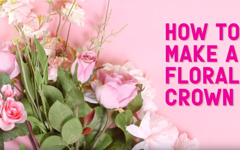 White and soft-pink flowers that can be turned into a fun crown