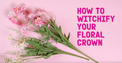 Pink flowers for an edgy music festival flower crown 