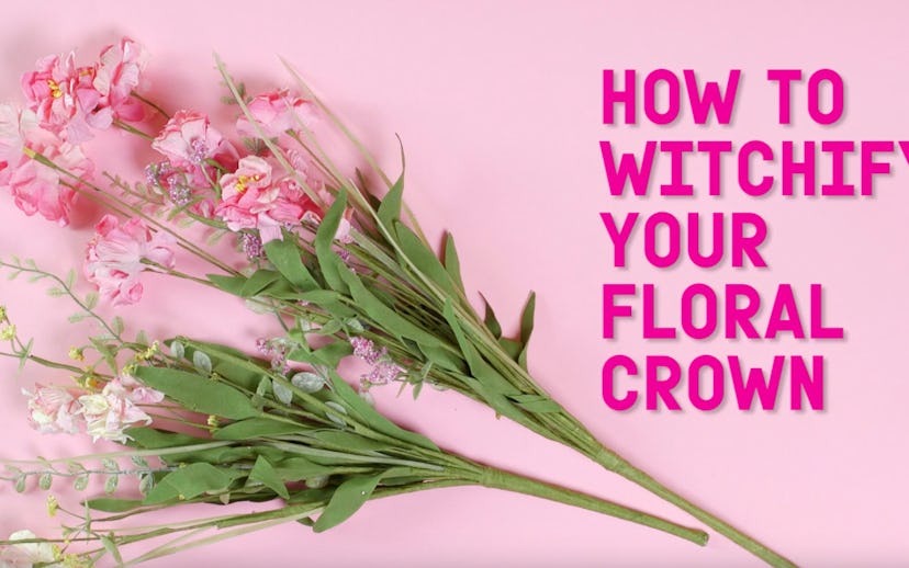 Pink flowers for an edgy music festival flower crown
