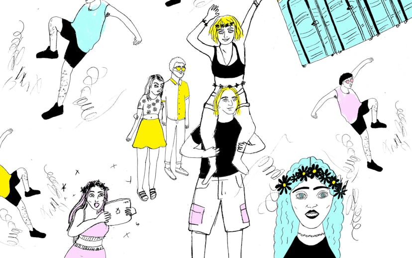 Illustration of people having fun at music festivals