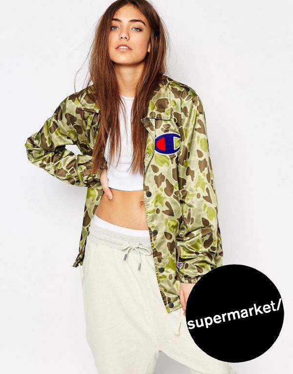 Champion coach jacket hot sale with camo print