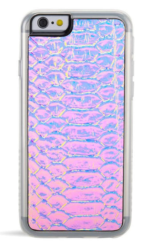 Mobile case in pink and blue with mermaid pattern