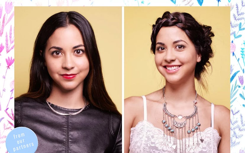 Katherine Martinez's bold and beautiful spring beauty look next to her impactful understated look