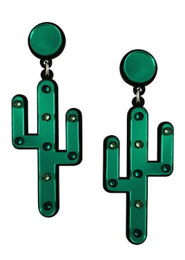 Green cactus inspired earrings