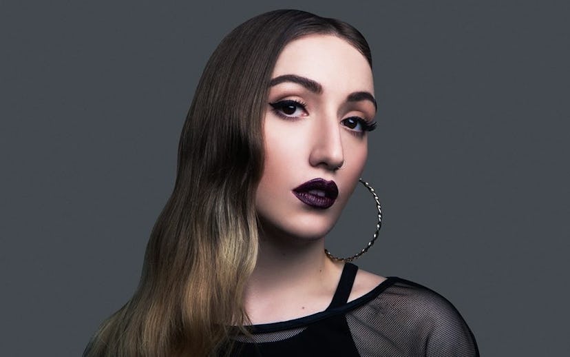 Wolfie Sultry rocking an edgy look, with black lipstick and brightened face