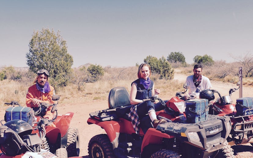 Figs Vision and actress Evan Rachel Wood on ATVs in the desert
