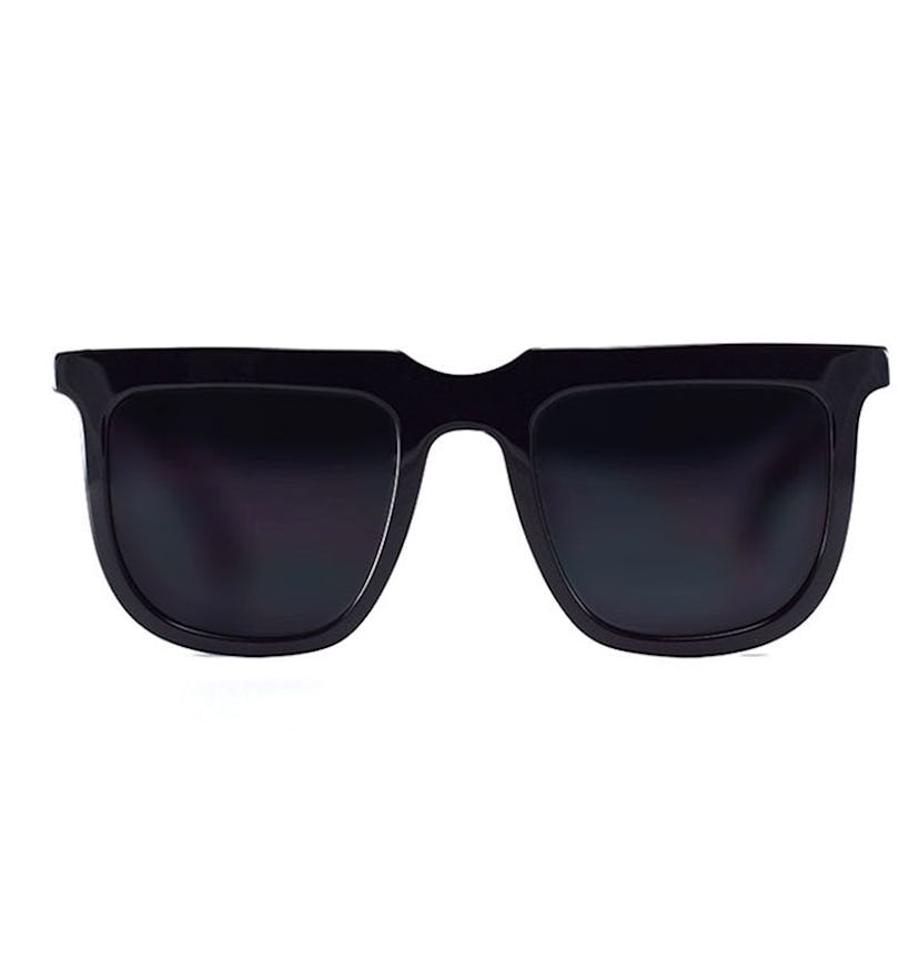 Black Jetsetter Shades With Mirrored Lens from Socotra collection in all black with sharp edges