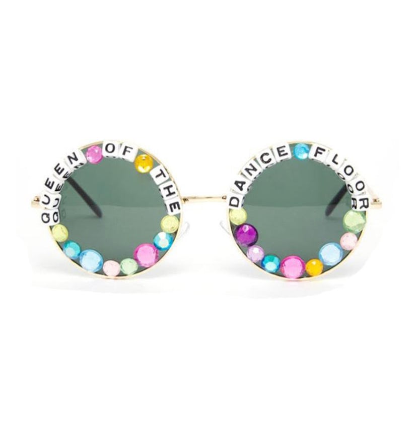 Queen of The Dance Floor Sunglasses from Rad + Refined collection decorated with white boxes with le...