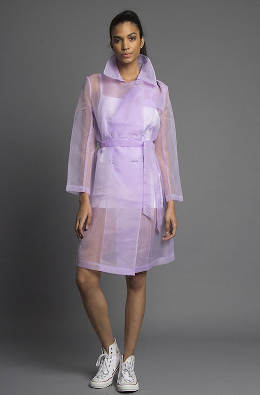 Mrs Jones Lilac Organza Trench Coat, a fashion piece from Missy Skins’ Lovesick collection worn by a...