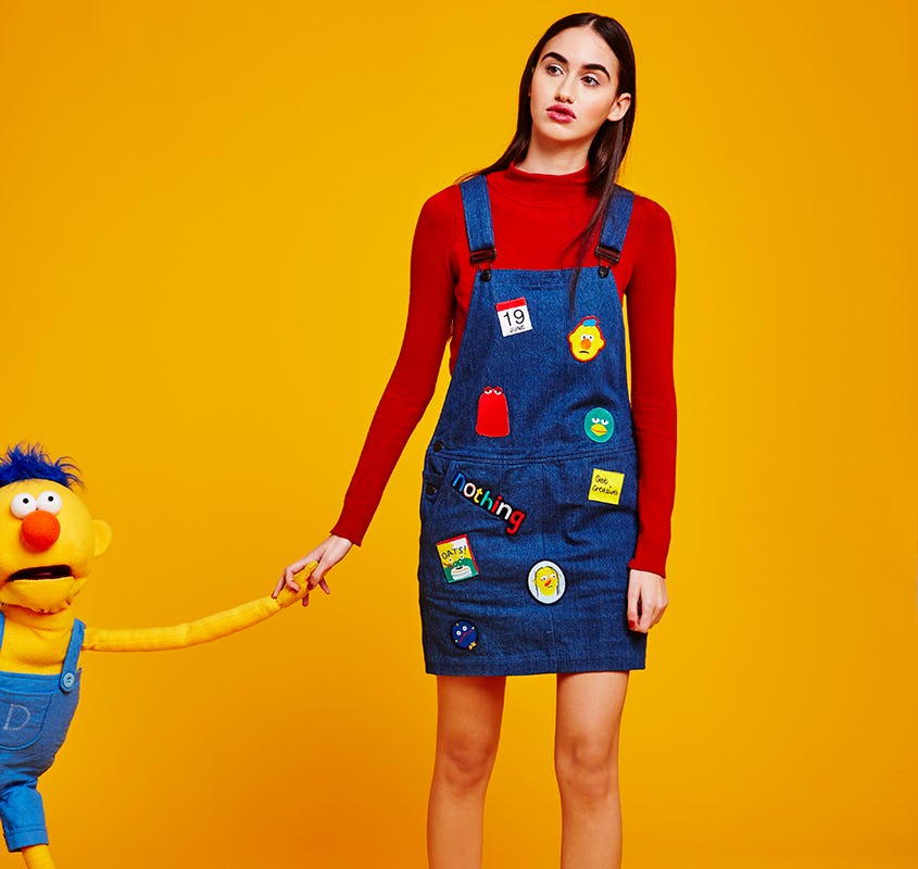 lazy oaf yellow pinafore dress