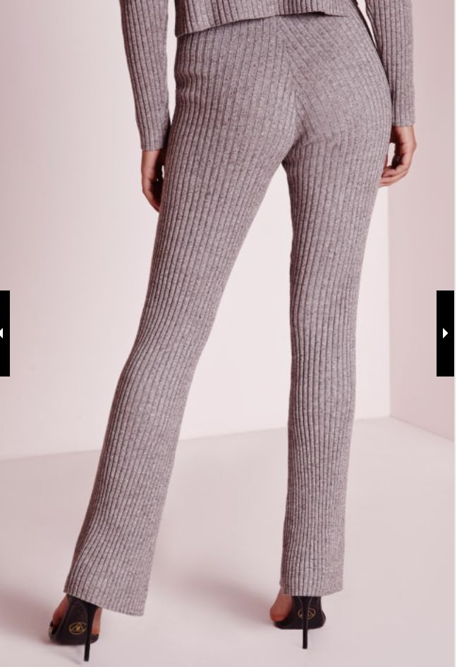 knitted flared trousers