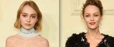 Photos of Lily-Rose Depp and Vanessa Paradis side by side. 