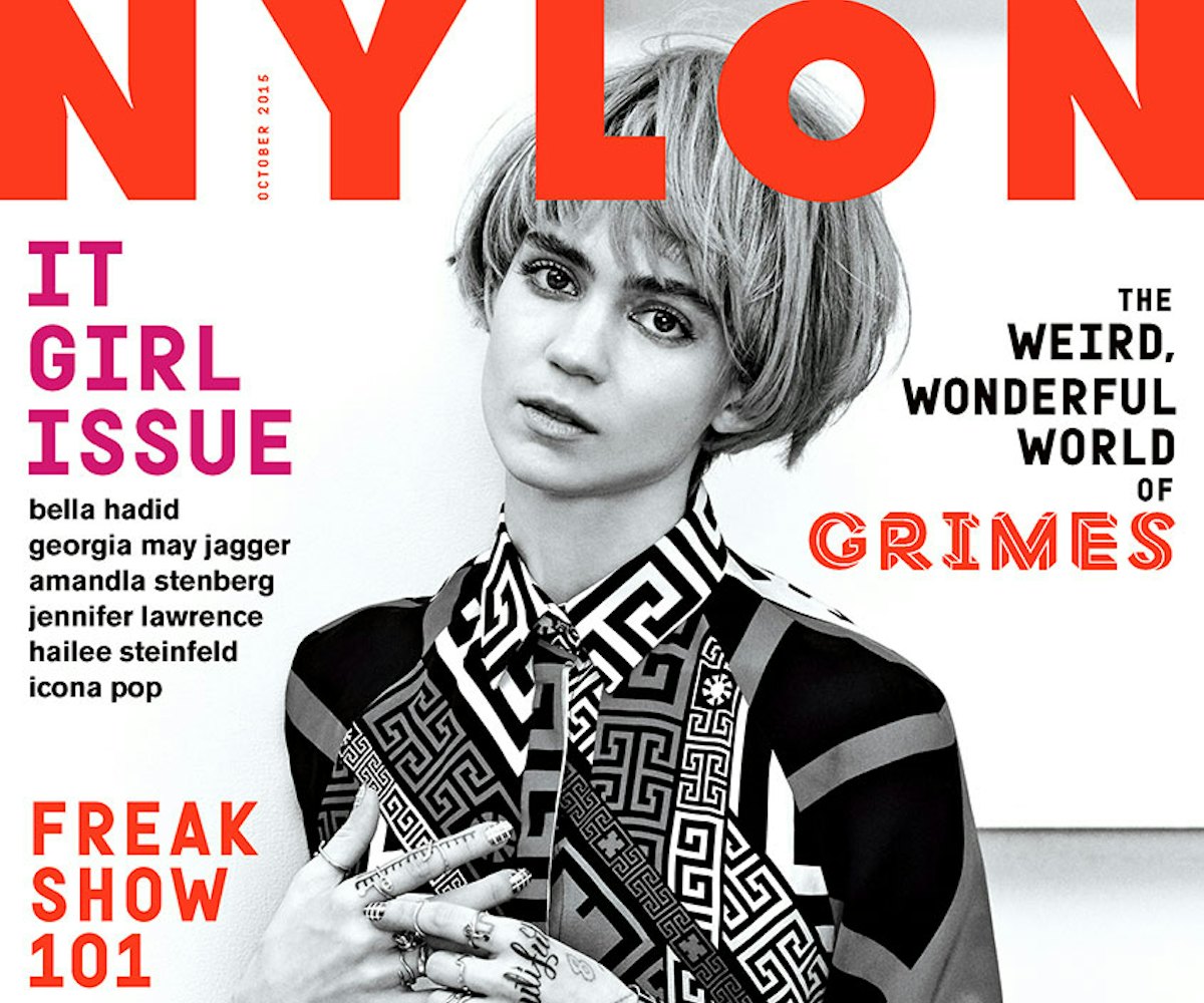 Grimes on the cover of Nylon magazine