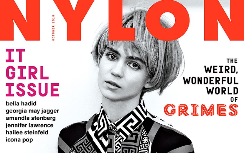 Grimes on the cover of Nylon magazine