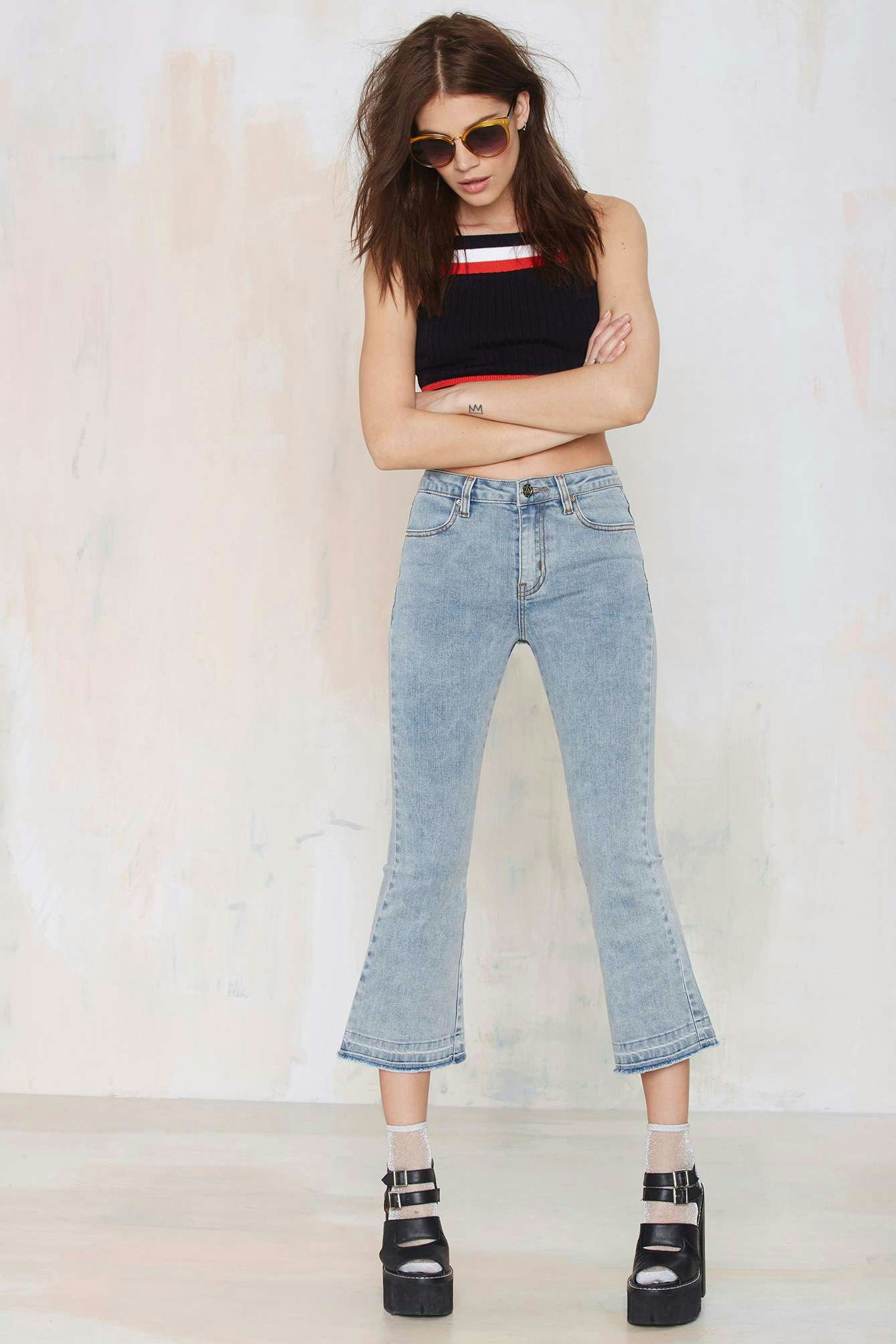 10 Best Cropped Flare Denim Jeans