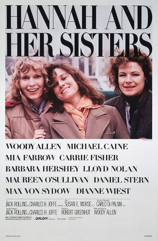 Mia Farrow, Diane Wiest and Barbara Hershey on the cover of Hannah and Her Sisters